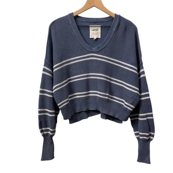 aerie Sweaters - Aerie Striped Oversized Sweater Blue White Size XS